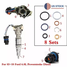 8 Set Fuel Injector Oring Seal Kit For 03-10 Ford 6.0L Powerstroke Diesel Engine