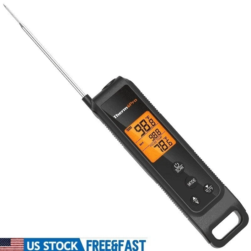 2-in-1 Infrared Meat Thermometer Instant Read Cooking BBQ Grill Probe Gun New