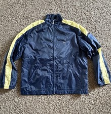 Vintage Nike Windbreaker Jacket Womens Large 12--14 Blue Gold 90s Full Zip