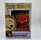 Funko Pop! Beauty and the Beast 1133 Cogsworth Will Finn - Beckett COA w/Sketch