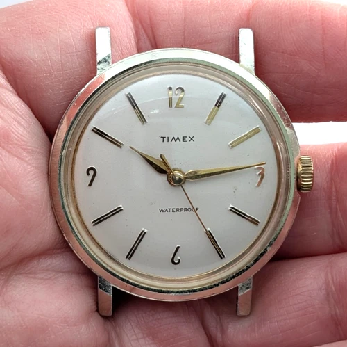 Vintage TIMEX Marlin Aluminum Case 34mm Mechanical Watch Movement PARTS REPAIR