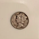 1944 Mercury Winged Liberty Head Dime 90% Silver VF