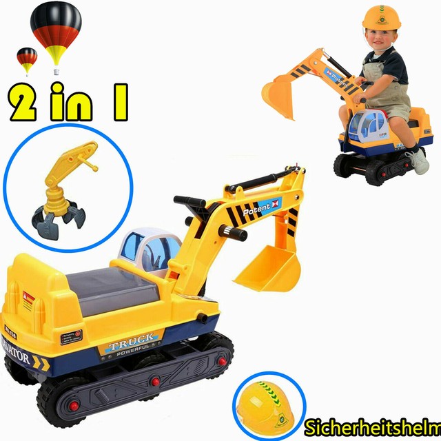 2 in 1 Sitzbagger Kinderbagger Rutscher Bagger Sandbagger Sandkasten Bis 30KG 2 in 1 Sitzbagger Kinderbagger Rutscher Bagger Sandbagger Sandkasten Bis 30KG