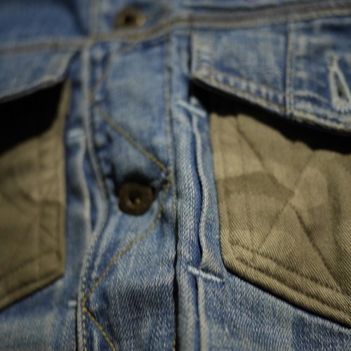 Guess Denim Dillon Jacket Small Distressed Quilted Limited Wash Camo Rare - Picture 13 of 21