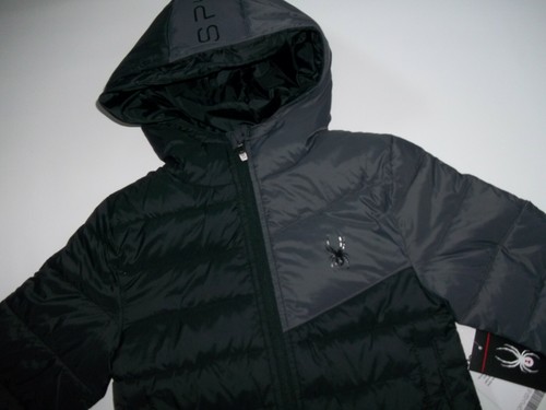 SPYDER Black ThermaWeb Xt Insulated ACE HOODED Winter JACKET Boy Size 5 $149 NEW - Picture 3 of 6