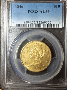 Details About 1846 10 Pcgs Au55 Scarce Gold Eagle Pq Example Pcgs Price Guide 10000