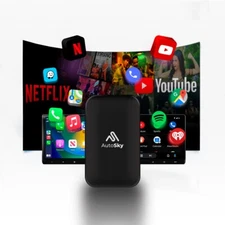 AutoSky Wireless CarPlay and Android Auto AI Box Lite Plus 2.0 - Netflix Youtube