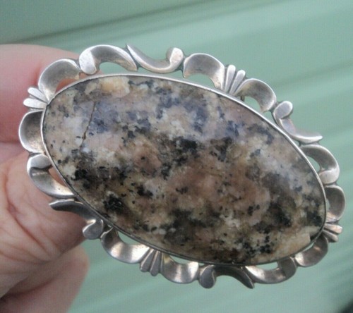 Attractive LARGE Victorian Scottish Silver Agate Brooch c.1890 / 1900 Scotland - Picture 5 of 10