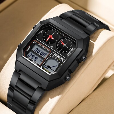 LIGE Luxury Men Watch Quartz 3ATM Waterproof Stainless Steel Man Wristwatch Gift