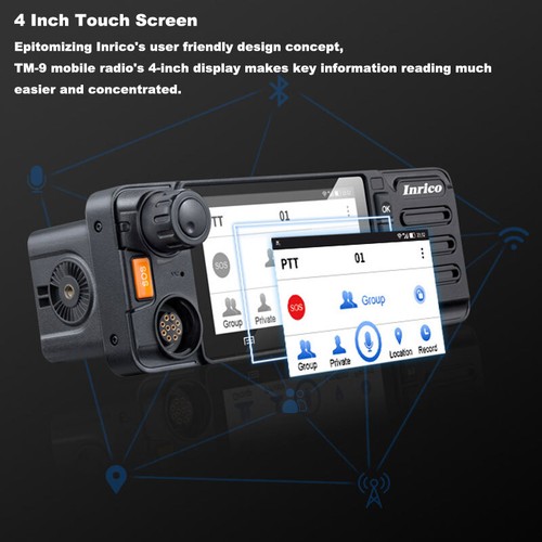 4G LTE MINI Inrico TM-9 Car Mobile Radio Network PTT Walkie Talkie Dual SIM GPS - Picture 7 of 12