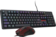 Redragon S107 Gaming Keyboard and Mouse, RGB Gaming Keyboard and 3200 DPI Mouse