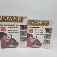 Vintage Showbox Photo Viewer Easily Flip 40 Photos 4x6 and 3.5x5 Lot 2 Black