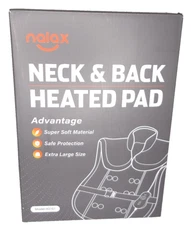Nalax Neck & Back Heated Pad, 6 Temp Levels, Auto Shut Off, Gray, 23 x 38
