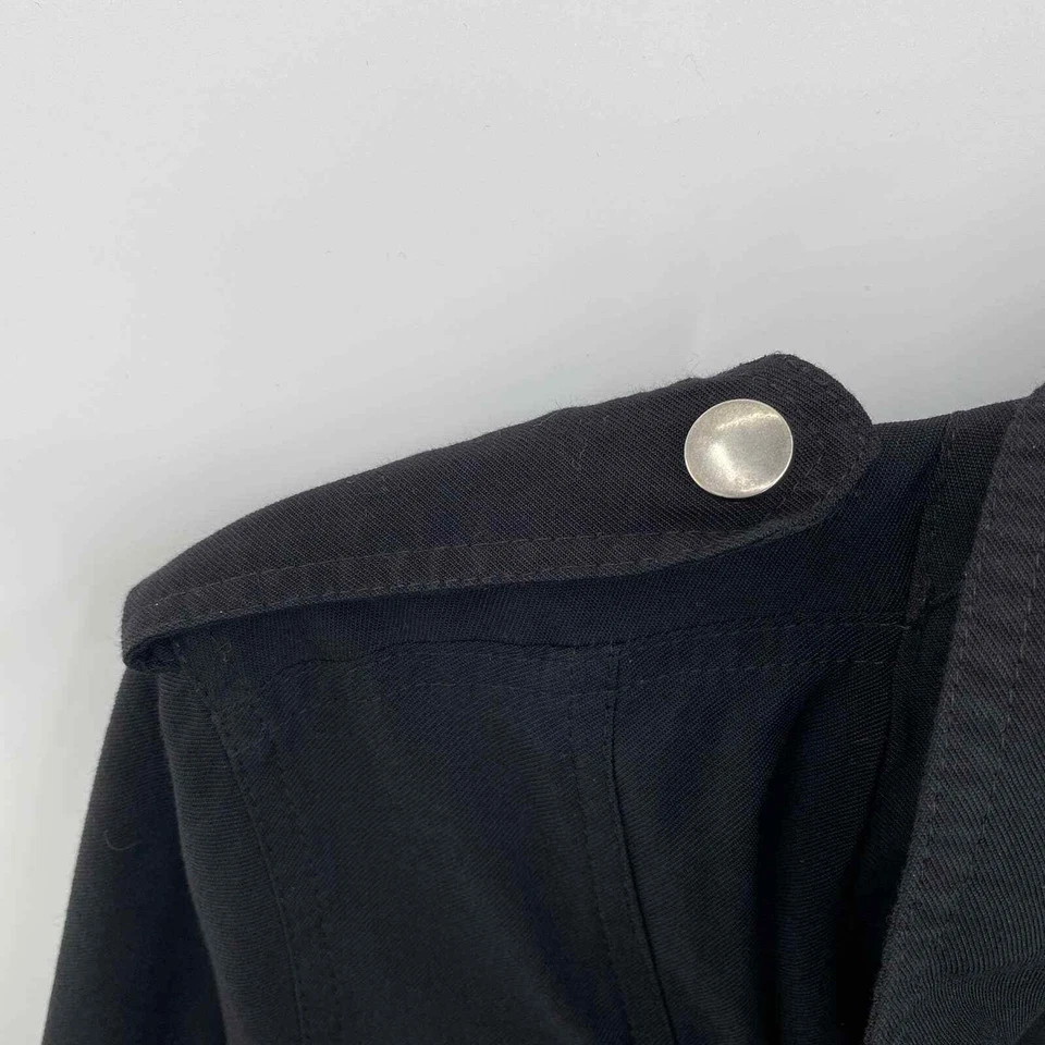 Miss Me 不对称拉链摩托夹克女式小号黑色棉质拉链口袋 — 第 4/4 张图片