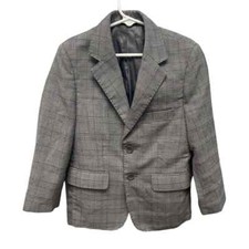 James Morgan Boys Size 5 Plaid Two-Button Plaid Wedding Formal Blazer Jacket