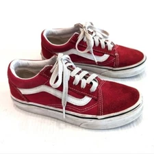 VANS Retro Old Skool pro skate red suede sneakers skate shoes size 2.5