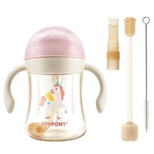 PPSU Spill-Proof Transition Sippy Cup 9oz Weighted with Silicone Straw 6 Mo