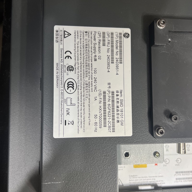 GENERAL ELECTRIC GE SMD 18101 G MONITOR FOR DIGITAL MAMMO SYSTEMS WITH BNC VIDEO