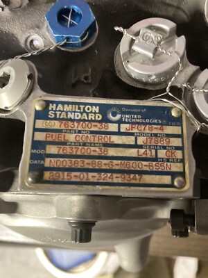 PN 763700-38. L41, Fuel Control, SN J7889 AR, Hamilton Standard , JFC78-4, T-701