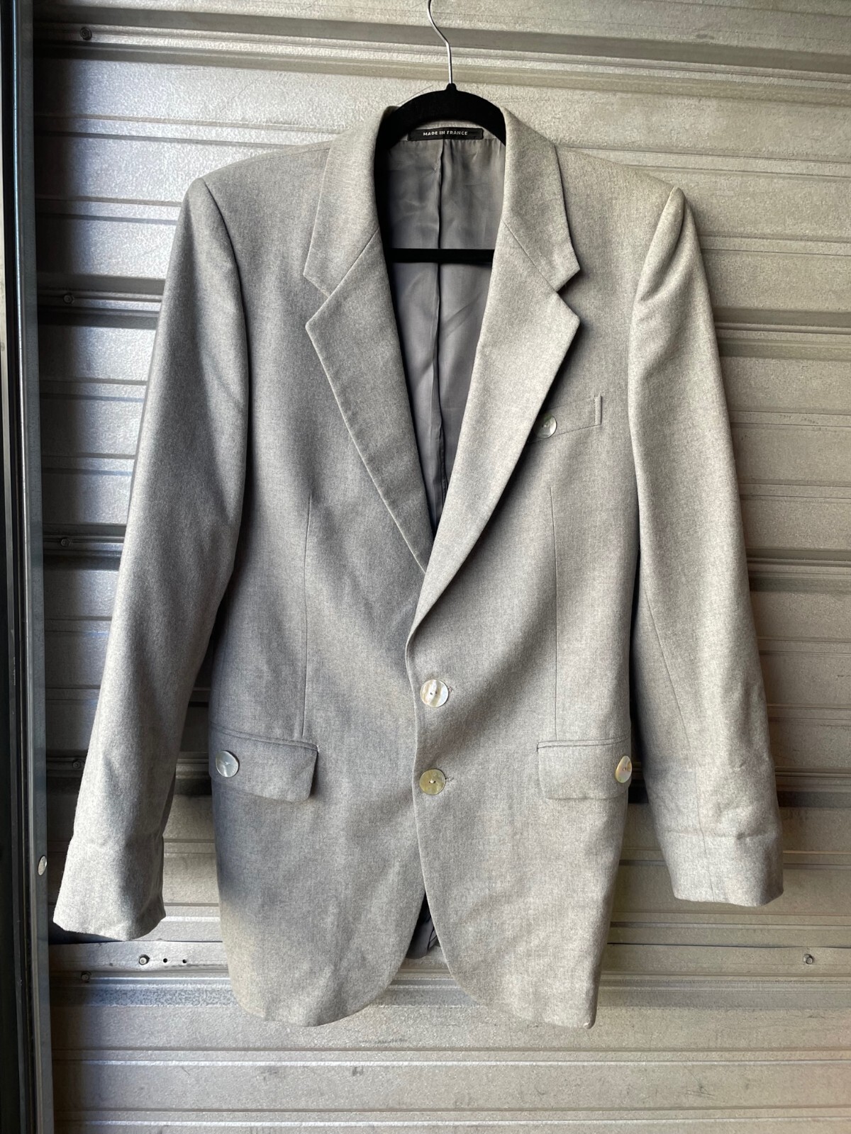 Giacca blazer lana grigia vintage Yves Saint Laurent due bottoni uomo 36 Francia