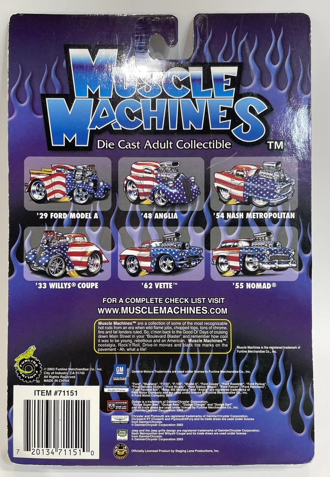 Muscle Machines Stars & Stripes Red White Blue 70 Olds 442 1970 Oldsmobile 03-47 - Image 2 of 2