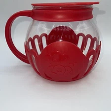 Ecolution Original Microwave Mini-Pop Popcorn Popper Borosilicate Glass Red 1.5q