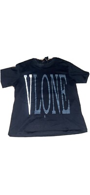 Vlone Classic Stamp Logo T-Shirt Black Reflective large - Main Image