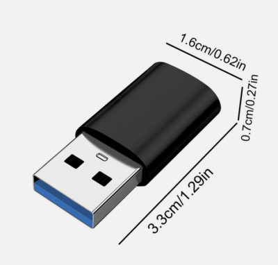 Siwa Adapter, black USB 3.0 male to USB Type C female