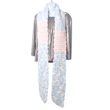Women's Handmade Chenille Scarf Chunky Long Winter Multi Color Cotton Candy Soft