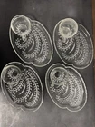 Vintage Federal Glass Hospitality Snack Set Homestead Wheat with 4 Trays, 4 Cups