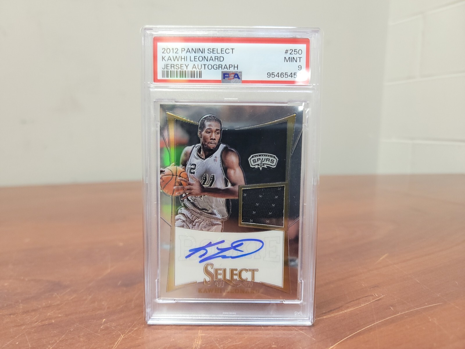 2012 Panini Select Kawhi Leonard JERSEY AUTO 008/249 ROOKIE #250 PSA 9 MINT