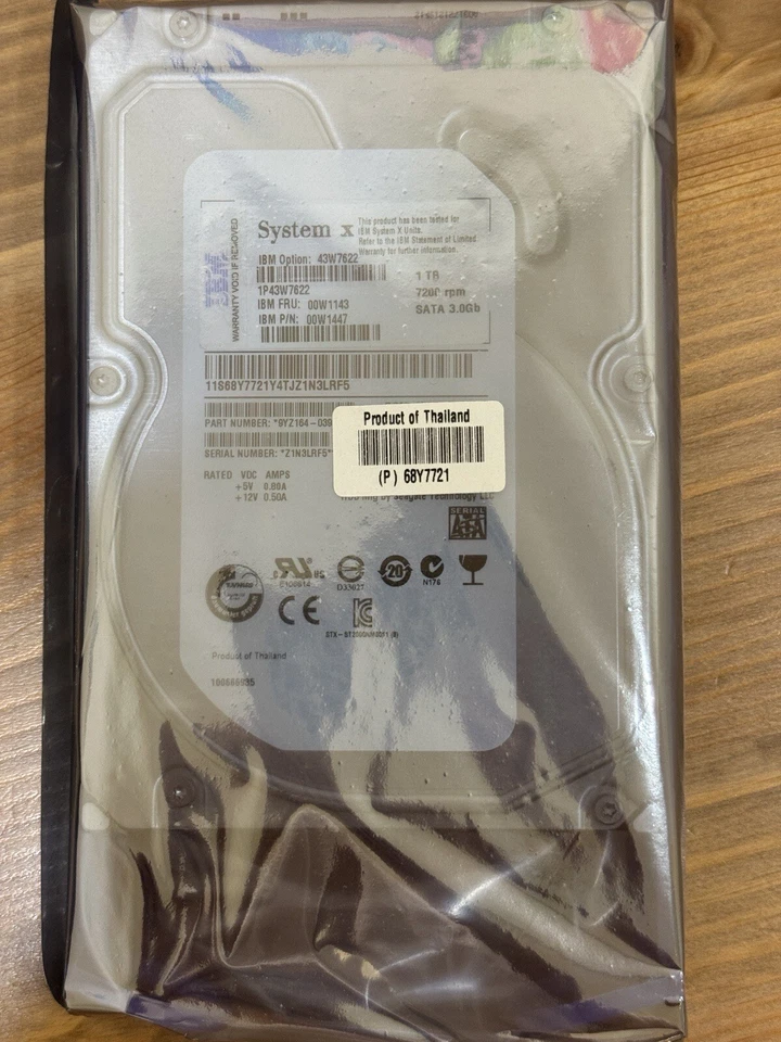 IBM 43W7622 1TB 7200 RPM SATA 3.0Gb/s 3.5" Swap Hard Disk, NEW - Image 4 of 4