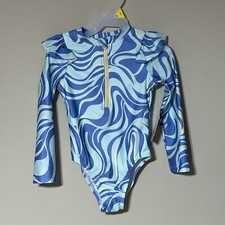 Wonder Nation Toddler Girls Swimsuit Size 3T. NWT UPF 50 . 1 Piece Rash Guard.