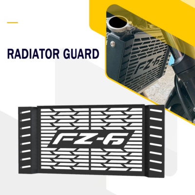 Radiator Grille Guard Cover Protector Black FOR YAMAHA FZ6 Fazer FZ6 2007-2010