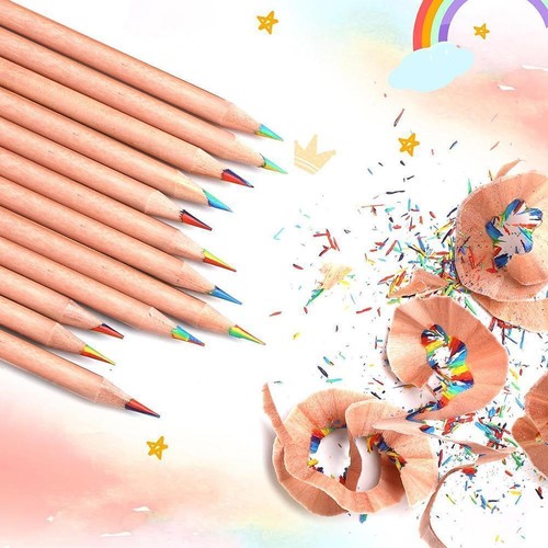 Rainbow Pencil 7 Colors Gradient Kids Gift Colored Draw Pencils Painting M3D0 - Picture 2 of 9