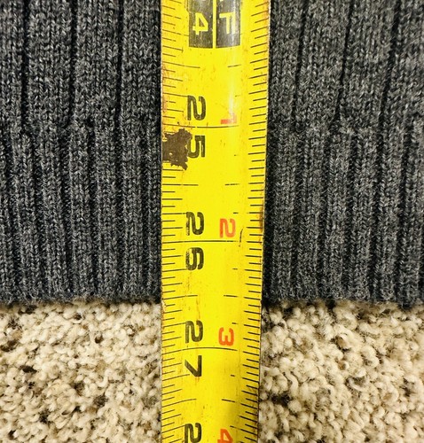 DKNY Sweater Men’s XL Gray Cable Knit Spell Out Logo Ribbed Crew Designer L/S - Picture 7 of 8