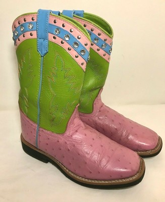 pink and green cowboy boots
