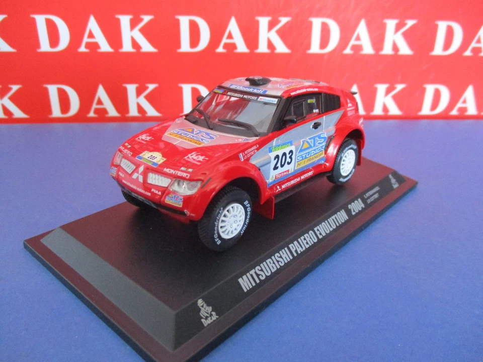 Die cast 1/43 Modellino Auto Mitsubishi Pajero Evolution Rally Paris Dakar 2004 - Immagine 2 di 3