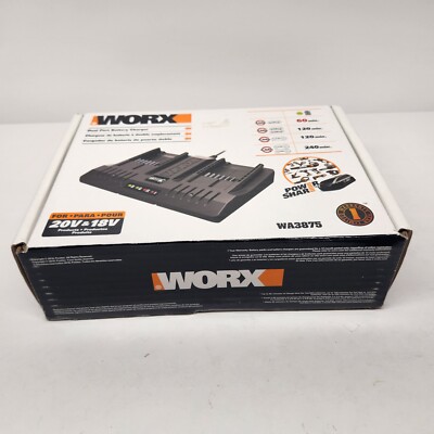 NEW GENUINE WORX WA3875 20V & 18V Lithium-Ion Battery Charger Station
