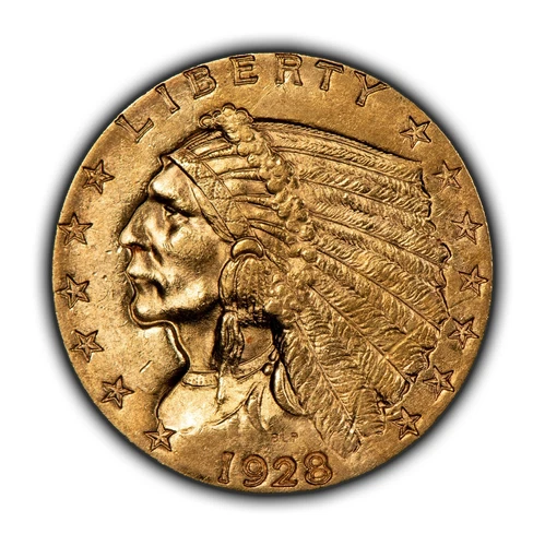 1928 G$2.50 Indian Head Gold Quarter Eagle - Strong Luster - BU - SKU-G4422