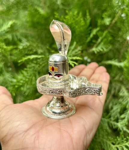 999 reines Silber Shivling Shiva Lingam, Naag Schlange, Shiv Puja Jaldhari Yoni 35 gm - Bild 2 von 7