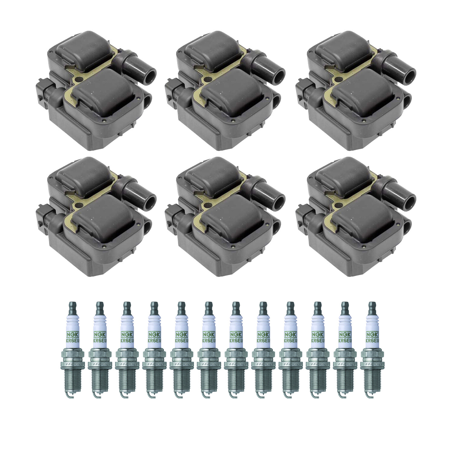 Bosch 2 Ignition Coil NGK 12 G-Power Spark Plug Kit For Crossfire C32 AMG 911 V6