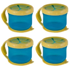 Playtex Twist n Click Snacker with Lid, Blue (4 Pack)
