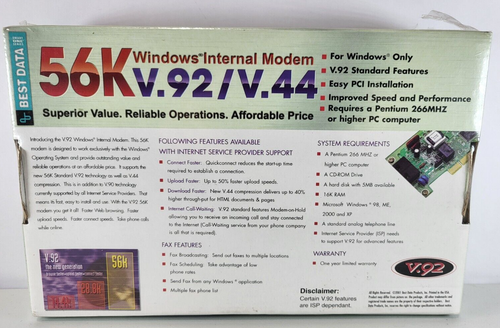 Best Data 56K External Modem Smart One V.92/V.44. Sealed, New. UPC Removed - Picture 7 of 7