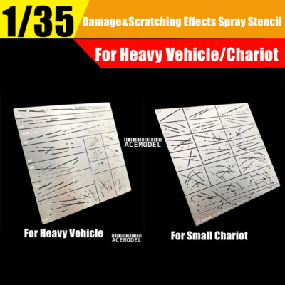 1/35 Scale Damage&Scratching Effects Rapidly Aging Assistant Stencil Templates