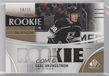 2019 Upper Deck SP Game Used Rookie Relic Blends 10/15 Carl Grundstrom Patch 5vt