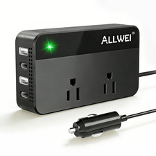 200W Car Power Inverter, 12V DC to 110V AC Car Inverte with 4 USB Fast Chargi...