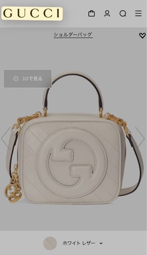 GUCCI Blondie Top Handle Bag Neck Bow White Leather Gold Hardware Zipper Logo
