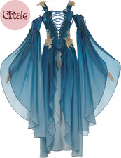 Womens Renaissance Dress Medieval Elf Costume Ren Faire Cosplay Gown LARGE