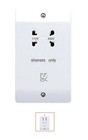 MK Raised Slim Screwed Shaver Socket Gloss White 2 Gangs 230v